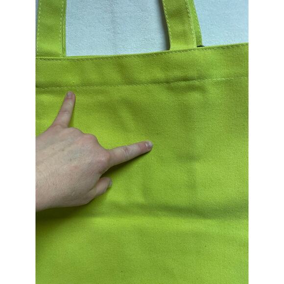 Calvin Klein fragrances canvas tote new with tag lime green - Picture 6 of 7